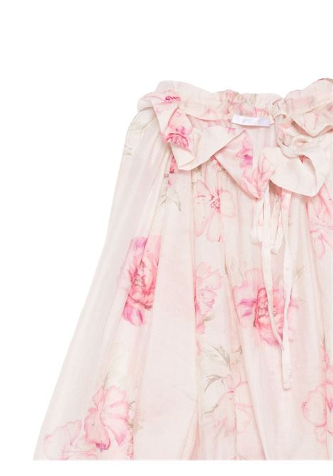 Blusa a fiori con ruches Lù-Lù BY MISS GRANT | LL4402ROSA